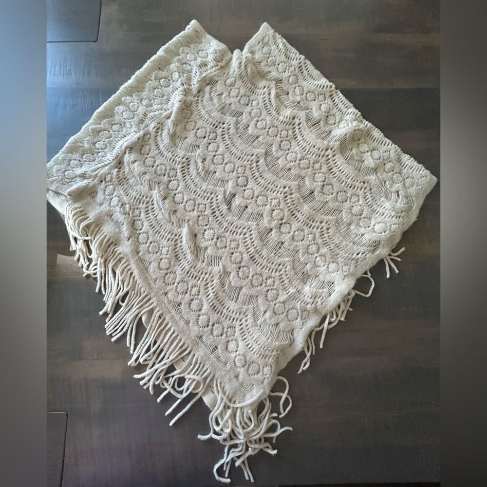 NWOT Anthropologie Fringed Poncho